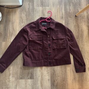 Cotton Maroon Utility Jacket